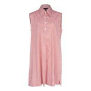 Italian Cotton Red Stripe Sleeveless Dress – Elegant Summer Dress